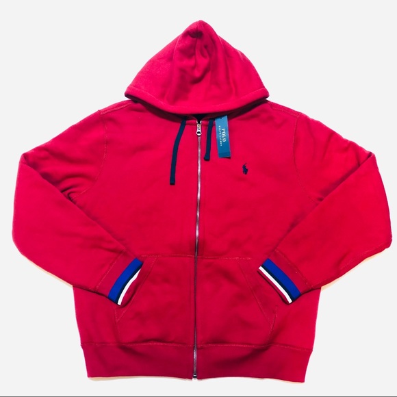 Polo Ralph Lauren Other - Polo Ralph Lauren Fleece Hoodie Mens Red Large New